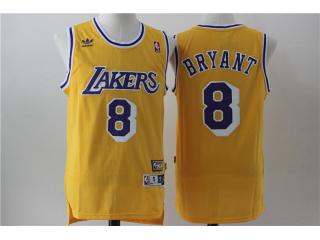 Los Angeles Lakers 8 Kobe Bryant Basketball Jersey Yellow Throwback