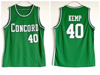 Sean Camp Massachusetts Concord high school 40 green new fabric embroidered Jersey