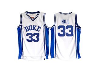 NCAA 33 Hill white embroidered new fabric basketball suit for Hill, Duke University