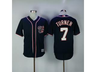 Washington Nationals 7 Trea Turner Baseball Jersey Navy Blue Fan version