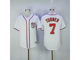 Washington Nationals 7 Trea Turner Baseball Jersey White Fan version