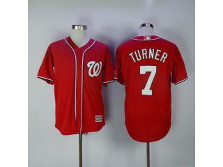 Washington Nationals 7 Trea Turner Baseball Jersey Red Fan version