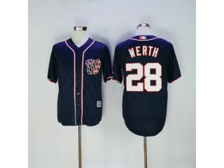 Washington Nationals 28 Jayson Werth Baseball Jersey Navy Blue Fan version