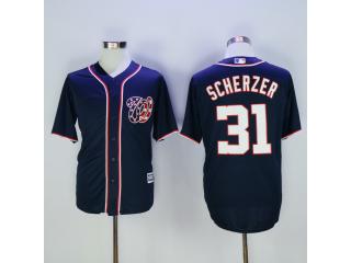 Washington Nationals 31 Max Scherzer Baseball Jersey Navy Blue Fan version