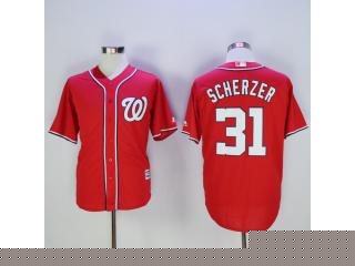 Washington Nationals 31 Max Scherzer Baseball Jersey Red Fan version