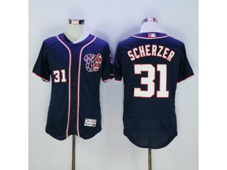 Washington Nationals 31 Max Scherzer Flexbase Baseball Jersey Navy Blue