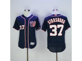 Washington Nationals 37 Stephen Strasburg Flexbase Baseball Jersey Navy Blue