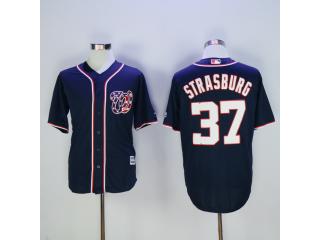 Washington Nationals 37 Stephen Strasburg Baseball Jersey Navy Blue Fan version