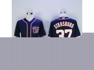 Washington Nationals 37 Stephen Strasburg Baseball Jersey Navy Blue Fan version