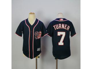 Youth Washington Nationals 7 Trea Turner Baseball Jersey Navy Blue