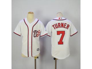 Youth Washington Nationals 7 Trea Turner Baseball Jersey White