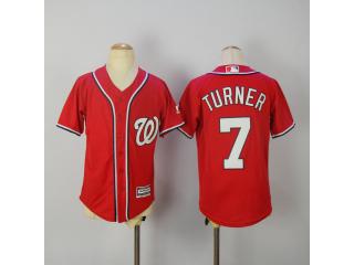 Youth Washington Nationals 7 Trea Turner Baseball Jersey Red