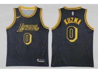 Nike Los Angeles Lakers 0 Kyle Kuzma Basketball Jersey Black Fan Edition