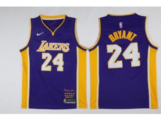 Nike Los Angeles Lakers 24 Kobe Bryant Basketball Jersey purple Decommissioning Limited Edition