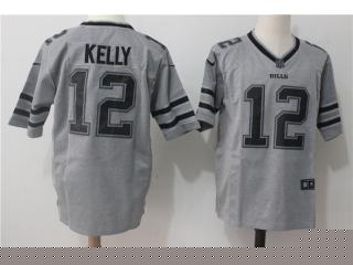 Buffalo Bills 12 Jim Kelly Gray II Limited Football Jersey
