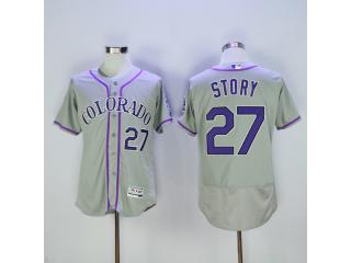 Colorado Rockies 27 Trevor Story Flexbase Baseball Jersey Gray