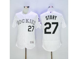 Colorado Rockies 27 Trevor Story Flexbase Baseball Jersey White