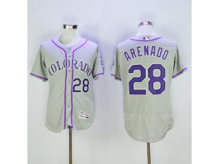 Colorado Rockies 28 Nolan Arenado Flexbase Baseball Jersey Gray