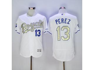 Kansas City Royals 13 Salvador Perez Flexbase Baseball Jersey Whire