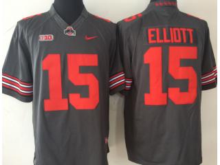 New Ohio State Buckeyes 15 Ezekiel Elliott College Football Jersey Gray