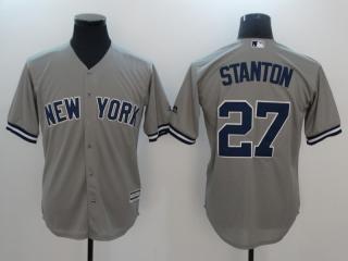 New York Yankees 27 Giancarlo Stanton Baseball Jersey Gray Fan version