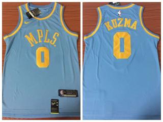 Nike Los Angeles Lakers 0 Kyle Kuzma Basketball Jersey Blue Fan Edition