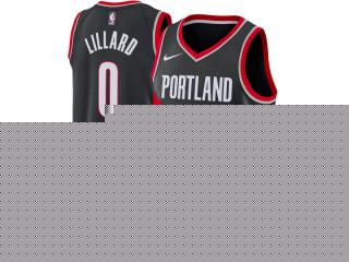 Nike Portland Trail Blaze 0 Damian Lillard Basketball Jersey Black Fan Edition