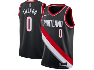 Nike Portland Trail Blaze 0 Damian Lillard Basketball Jersey Black Fan Edition