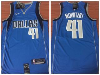Nike Dallas Mavericks 41 Dirk Nowitzki Basketball Jersey Blue Fan Edition