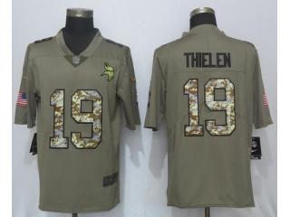 Minnesota Vikings 19 Adam Thielen Olive Camo Carson 2017 Salute to Service Limited Jersey