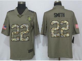 Minnesota Vikings 22 Harrison Smith Olive Camo Carson 2017 Salute to Service Limited Jersey