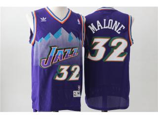 Utah Jazz 32 Karl Malone Basketball Jersey Purple Retro