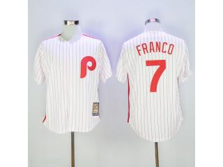 Philadelphia Phillie 7 Maikel Franco Baseball Jersey White red retro fans version