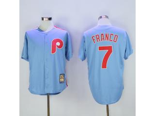 Philadelphia Phillie 7 Maikel Franco Baseball Jersey Blue Retro