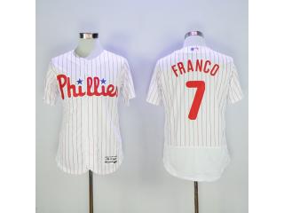 Philadelphia Phillie 7 Maikel Franco Flexbase Baseball Jersey White red stripes