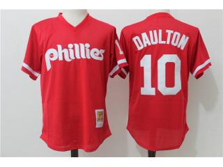 Philadelphia Phillie 10 Darren Daulton Baseball Jersey Red retro net eye