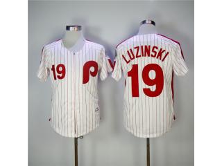 Philadelphia Phillie 19 Greg Luzinski Baseball Jersey White red stripes1983 Retro