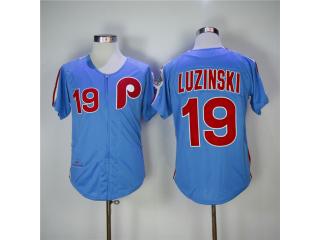 Philadelphia Phillie 19 Greg Luzinski Baseball Jersey Blue1983 Retro