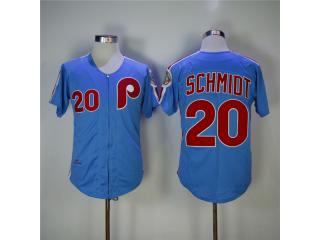 Philadelphia Phillie 20 Mike Schmidt Baseball Jersey Blue 1983 Retro