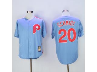 Philadelphia Phillie 20 Mike Schmidt Baseball Jersey Blue Retro