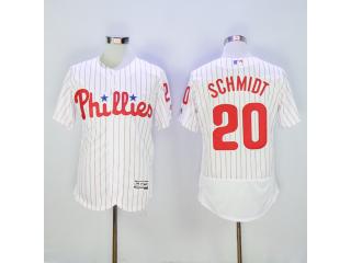Philadelphia Phillie 20 Mike Schmidt Flexbase Baseball Jersey White red stripes