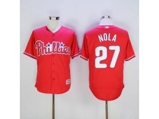 Philadelphia Phillie 27 Aaron Nola Baseball Jersey Red Fan version