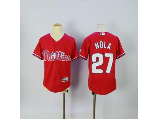 Youth Philadelphia Phillie 27 Aaron Nola Baseball Jersey Red