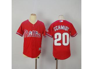 Youth Philadelphia Phillie 20 Mike Schmidt Baseball Jersey Red
