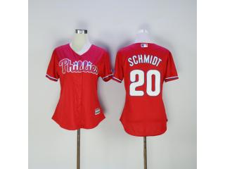 Women Philadelphia Phillie 20 Mike Schmidt Baseball Jersey Red
