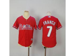 Youth Philadelphia Phillie 7 Maikel Franco Baseball Jersey Red