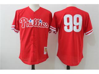 Philadelphia Phillie 99 Mitch Williams Baseball Jersey Red retro net eye