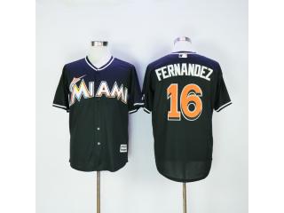 Miami Marlins 16 Jose Fernandez Baseball Jersey Black fans