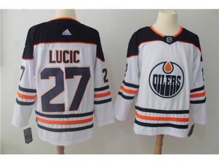 Adidas Edmonton Oilers 27 Milan Lucic Ice Hockey Jersey White