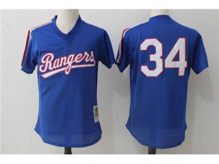 Texas Rangers 34 Nolan Ryan Baseball Jersey Blue retro net eye